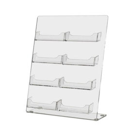 Counter Top 8 Pockets Clear Acrylic Business Card Holder